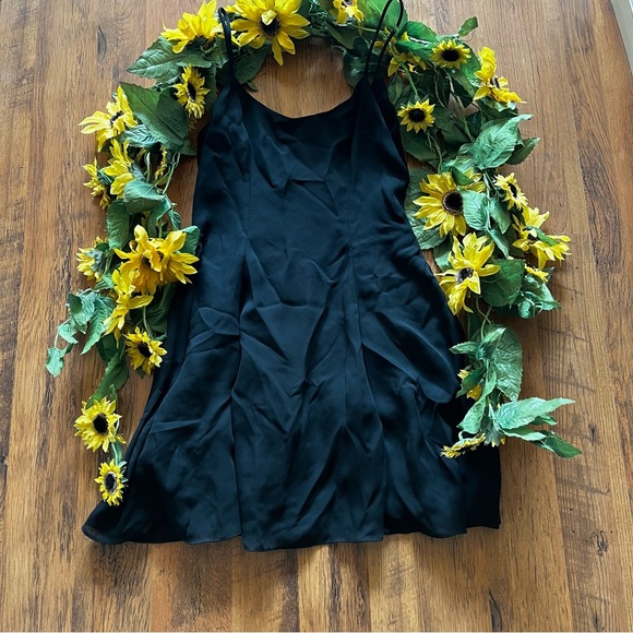 Vintage Sheer Black Spaghetti Strap Mini Dress SZ Small - Picture 3 of 9